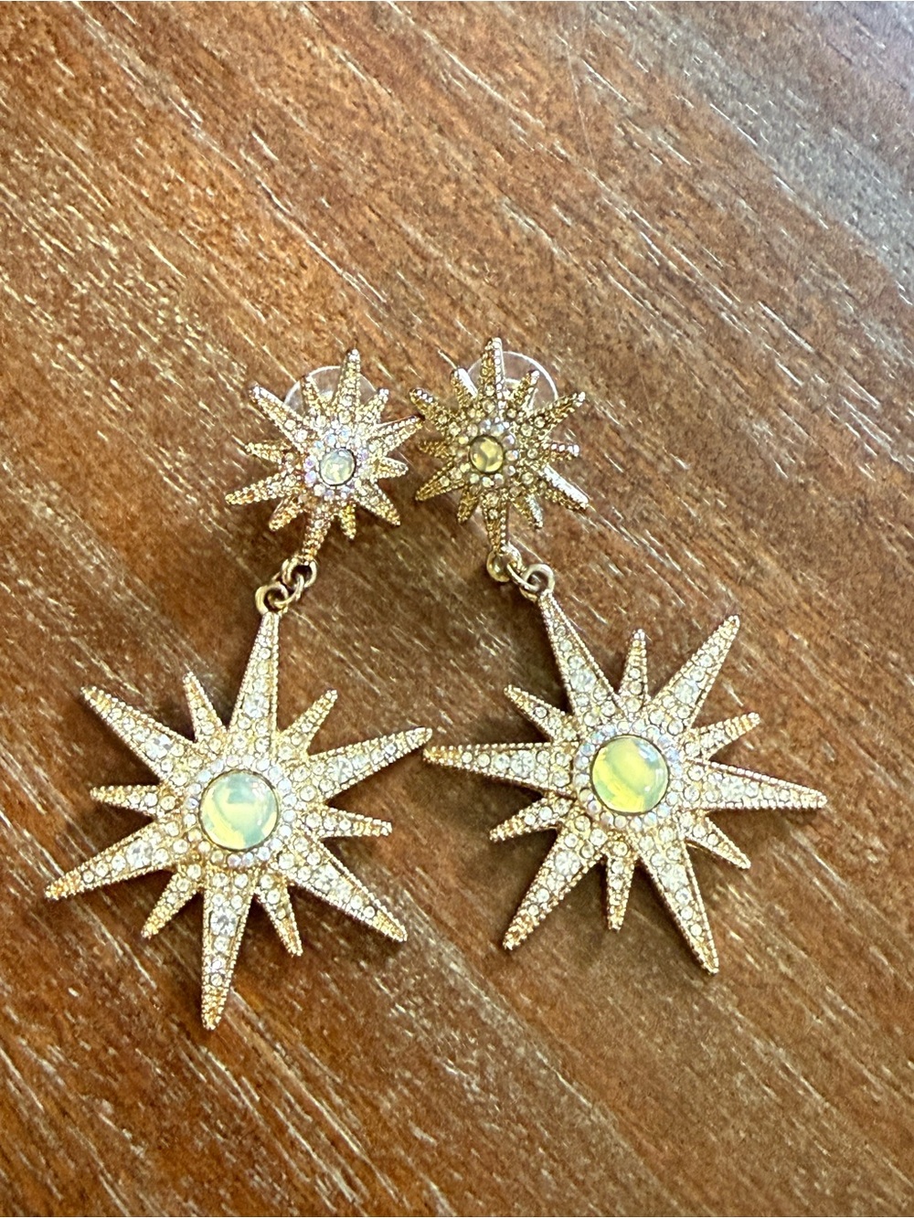 Baublebar Gold Starburst Drop Earrings with Opal Center